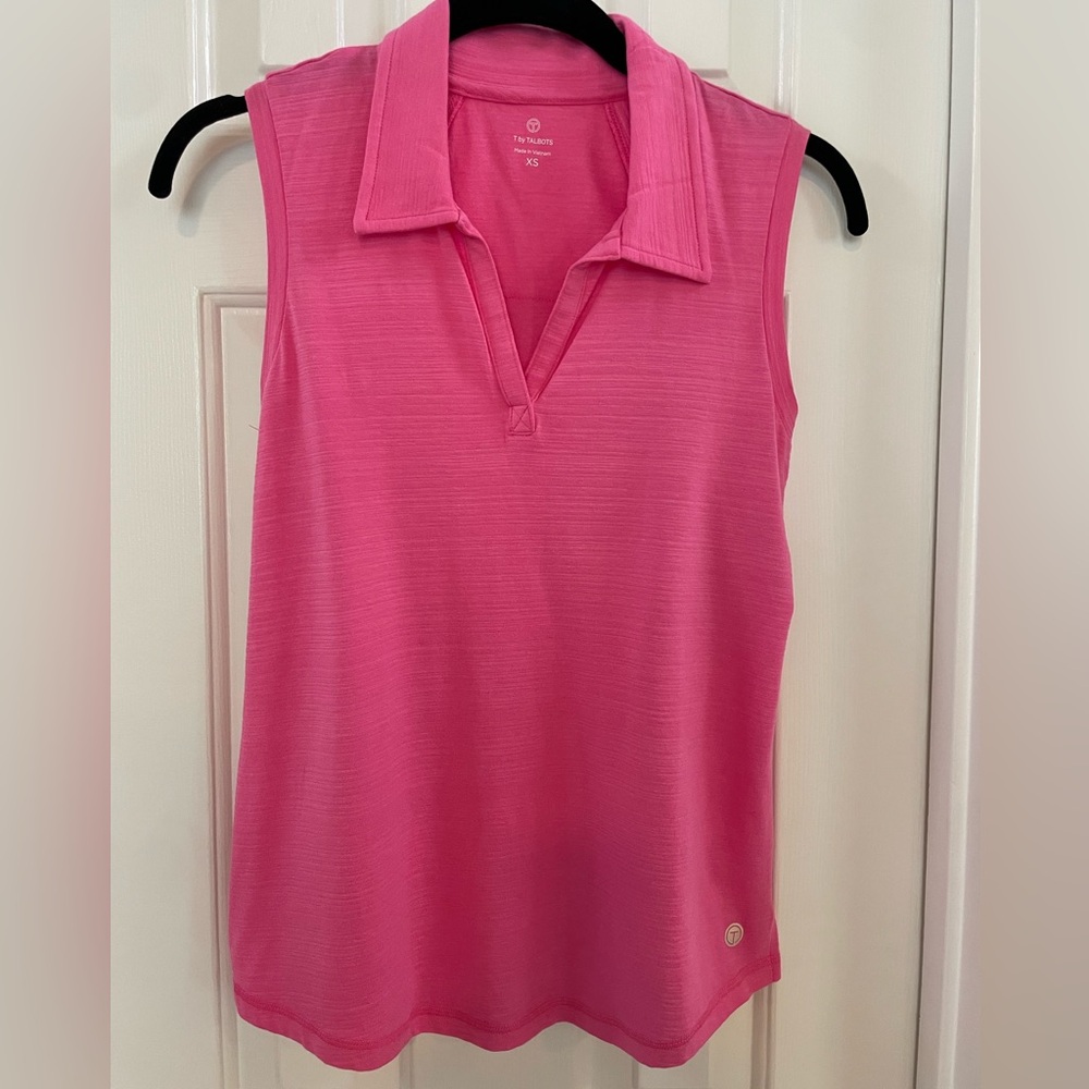 T by Talbots Sleeveless Pink Polo Tank Top